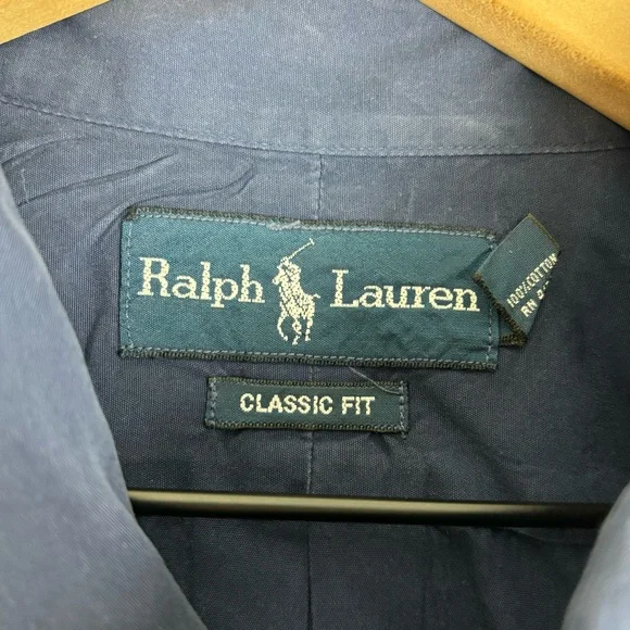 Polo Ralph Lauren Shirt Mens XLT Blue Button Down Short Sleeve Classic Fit - Picture 4 of 16